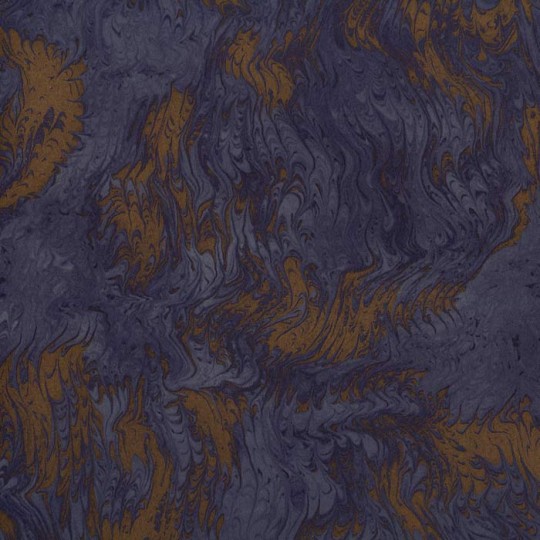 Midnight Blue & Gold Marbelized Print Italian Paper ~ Tassotti